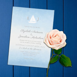 Invitación Water Meets Sky Watercolor Wedding