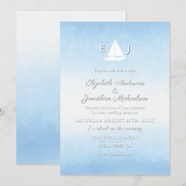 Invitación Water Meets Sky Watercolor Wedding Reception