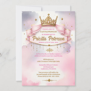 Invitación Watercolor A Little Princess Baby Shower Fiesta