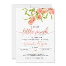 Watercolor A Sweet Little Peach Baby Shower