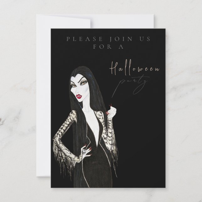 Invitación Watercolor Adult Halloween Party Invitation (Anverso)
