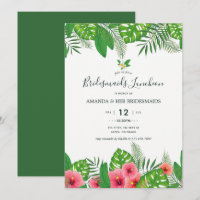 Watercolor Aloha Luau Boda Bridemaids Luncheon