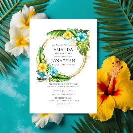 Invitación Watercolor Aloha Tropical Summer Beach Wedding