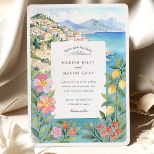 Invitación Watercolor Amalfi Coast Lemon Blossoms Boda
