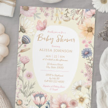 Watercolor amarillo Floral Baby Shower