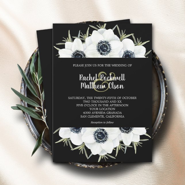 Invitación Watercolor Anemone Boda floral (Subido por el creador)