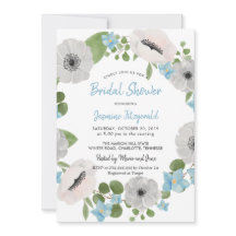 Watercolor Anemones Floral Wreath | Ducha de novia