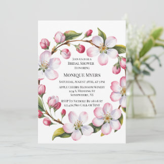 Invitación Watercolor Apple Cherry Blossom Bridal Shower