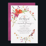 Invitación Watercolor Aquarelle Flor salvaje Bat Mitzvah<br><div class="desc">Colorida invitación de mitzvah murciélago de flores de campo con elegante tipografía de escritura a mano personalizable a los detalles de tu evento.</div>