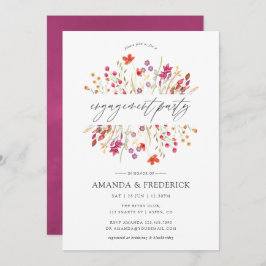 Invitación Watercolor Aquarelle Wild Flower Engagement Party