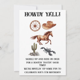 Invitación Watercolor Arte de niños occidentales