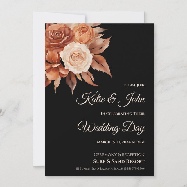 Invitación Watercolor Autumn Elegance-Boda- (Anverso)