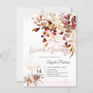 Invitación Watercolor Autumn Eucalyptus Brunch Bubbly