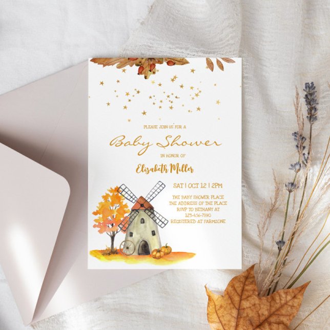 Invitación Watercolor Autumn Farm Gender Neutral Baby Shower (Subido por el creador)