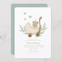 Watercolor Baby Bear Planta Flower Baby Shower