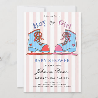 Invitación Watercolor Baby Shoes Theme | Neutral Baby Shower