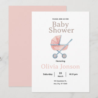 Invitación Watercolor Baby Shower Invitation,