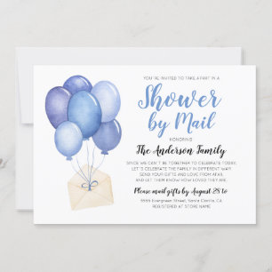Invitación Watercolor Baby Shower Por Correo Larga Distancia