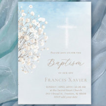 watercolor baby's breath | Baptism baby boy