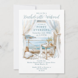 Invitación Watercolor Bachelorette Party Weekend Oceanside
