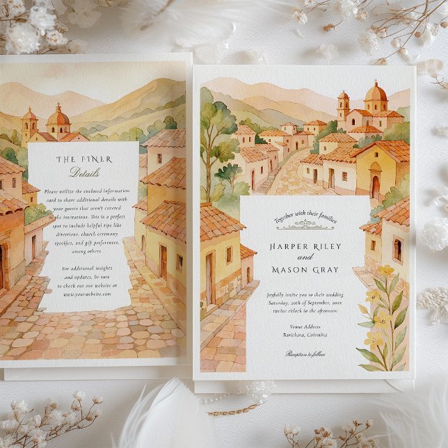 Invitación Watercolor Barichara Colombia Boda (Subido por el creador)