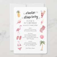 Watercolor Beach Birthday Cruise Itinerary