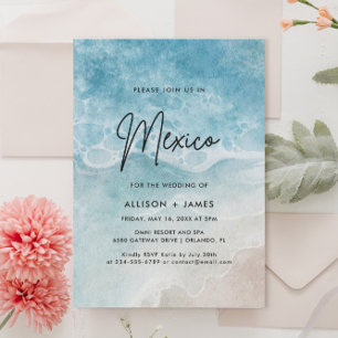 Invitación Watercolor Beach MéxicoInvitación a la boda