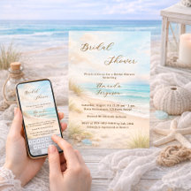 Watercolor beach sand dunes Bridal Shower