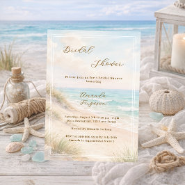 Invitación Watercolor beach sand dunes Bridal Shower
