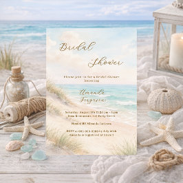 Invitación Watercolor beach sand dunes Bridal Shower