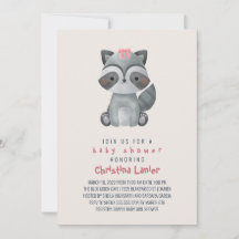 Watercolor Bebé Raccoon Cum Whimsical Baby Girl