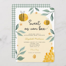 Invitación Watercolor Bee Honey Sweet Baby Shower