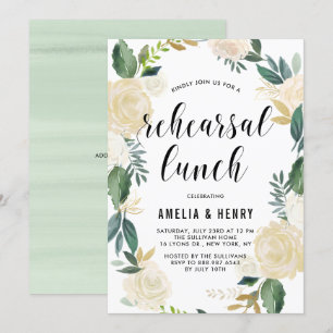 Invitación Watercolor Beige Peonies Wreath Test Lunch