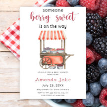 Watercolor Berry Sweet Berries Baby Shower