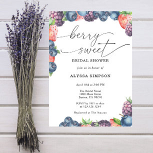 Invitación Watercolor Berry Sweet Bridal Shower