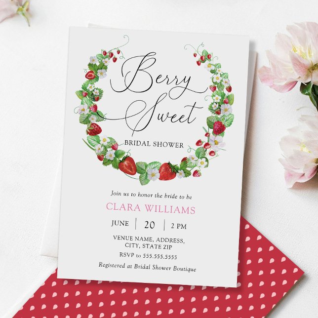 Invitación Watercolor Berry Sweet Bridal Shower (Subido por el creador)