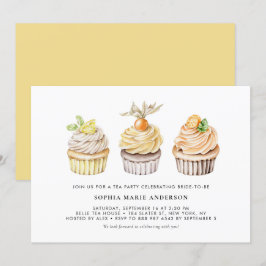 Invitación Watercolor Berry y Citrus Cupcakes Tea Fiesta