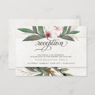 Invitación Watercolor Blossoms Botánicos Recepción de bodas