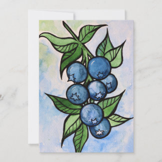 Invitación Watercolor Blueberries