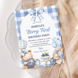 Invitación Watercolor Blueberry 1st Birthday Party