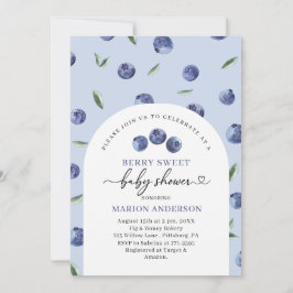 Invitación Watercolor Blueberry Baby