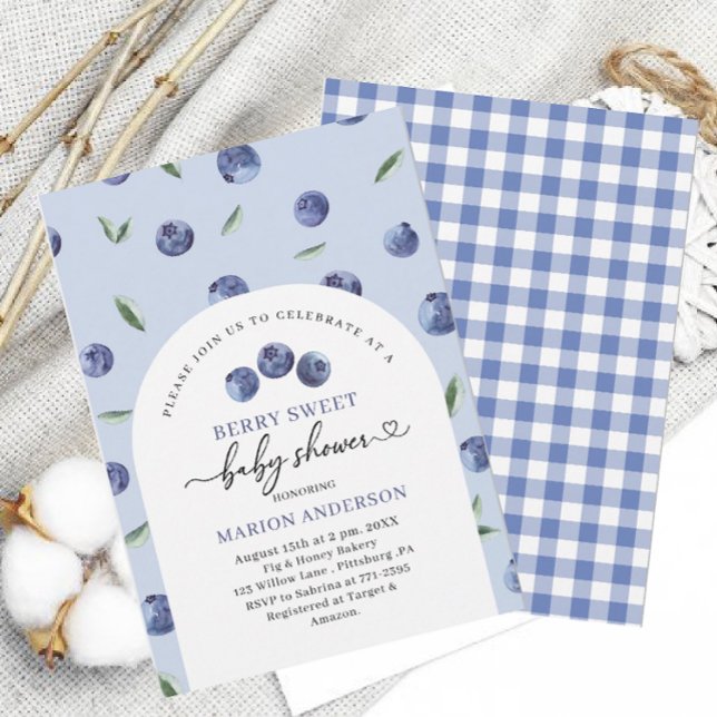 Invitación Watercolor Blueberry Baby (Subido por el creador)