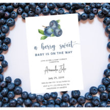 Watercolor Blueberry Baby Shower