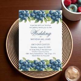 Invitación Watercolor Blueberry Wedding Invitation