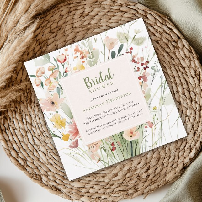 Invitación Watercolor Boda de flores silvestres Ducha de novi (Subido por el creador)