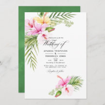Watercolor Boda tropical floral Foto
