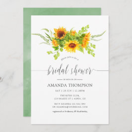 Invitación Watercolor Bohemian Boho Sunflowers Shower
