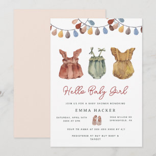 Invitación Watercolor Boho Baby Shower