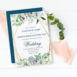 Invitación Watercolor Boho Boda Geométrico Floral