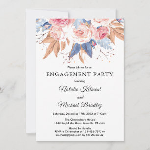 Invitación Watercolor Boho Botanical Floral Engagement Party